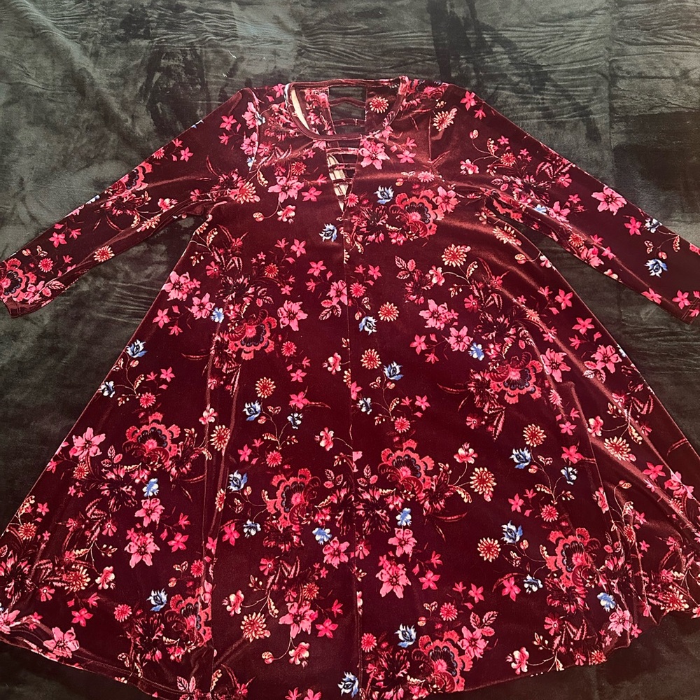 Floral Velvet Dress